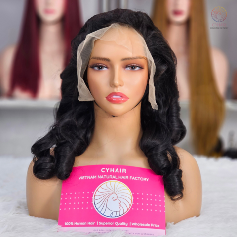 Buy Wholesale Vietnam 13x4 Lace Front Wig Human Hair 18 Inches With Natural  Bouncy Curly Hair Bundles 16 Inches 100% Remy Hair To Wigs Makers & Front  Wig Human Hair at USD 50