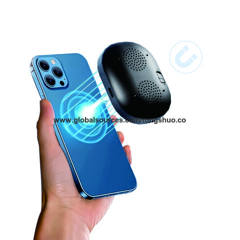Amplificateur Magnétique Mobile & Subwoofer Ultra-Plat, Mini Haut-Parleur Portable, Amplificateur Bluetooth pour Smartphone, Haut-Parleur de Téléphone Mobile 3W