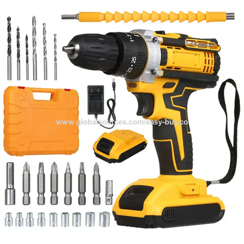 Perceuse Visseuse sans Fil 21V avec 2 Batteries et Mandrin Auto-serrant 3/8" - Kit de Perçage Professionnel
