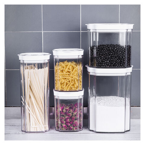 Recipientes herméticos para alimentos secos a granel, conjunto de recipientes de plástico selados herméticos para armazenamento de alimentos com tampas para cozinha for sale at factory direct price