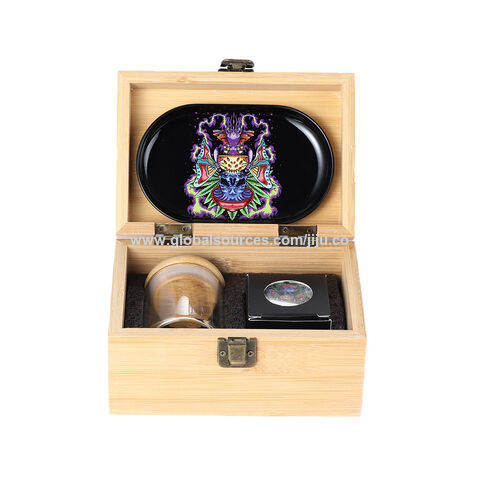 Buy Wholesale China In Stock Manufacturer Custom Logo Hemp Glass Storage  Jar Rolling Tray Weed Herb Grinder Wooden Box Set With Sticker For  Traveling & Smoking Set at USD 3.6