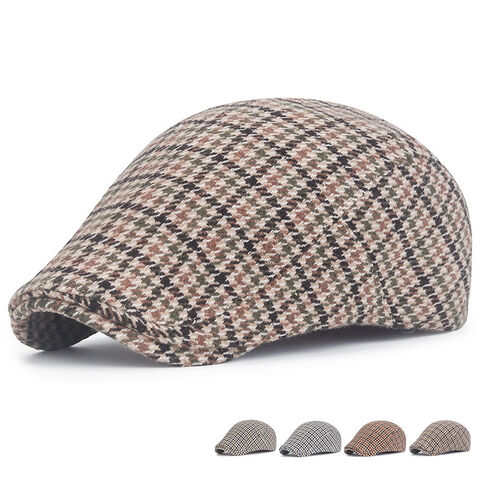 Gorro de Lana Personalizado, Gorra Inglesa Plana Retro a Cuadros para Hombre y Mujer, Boina Octogonal de Vendedor de Periódicos, Gorro de Pintor Artista Personalizado para Hombre/Mujer