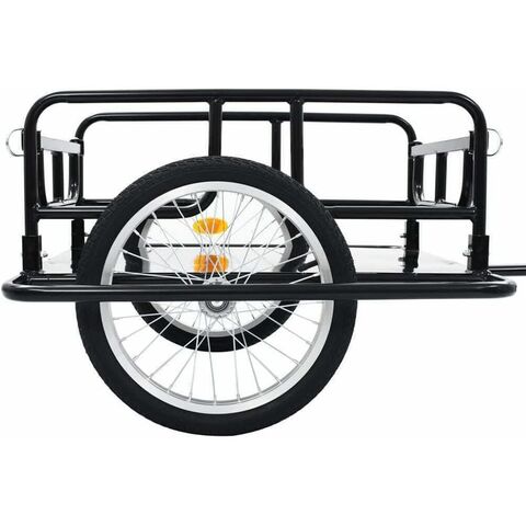 Aosom Remolque de carga para bicicleta, remolque de bicicleta, carrito de  bicicleta de alta resistencia, almacenamiento compacto plegable, con