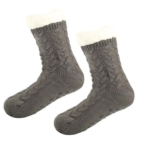 Slipper Socks Women, Fuzzy Socks Winter Socks Women Non Slip Fleece Lined  Thermal Socks Cozy Thick Warm Slipper Floor Socks