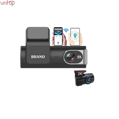  Grabadora de conducción de coche Dash Cam 4K lente dual frontal  trasera cámara de grabación dual visión nocturna aparcamiento Monitores  WiFi GPS pista reproducción grabadora de conducción negro : Electrónica