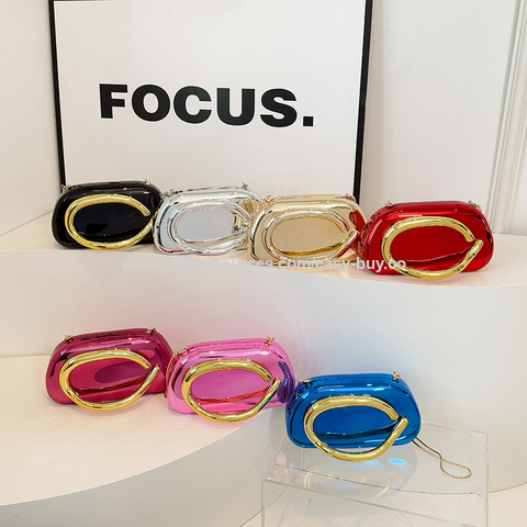 Evening bags New transparent bag for women fashion trend bullet acrylic simple evening bag clutch bag for women for sale at factory direct price