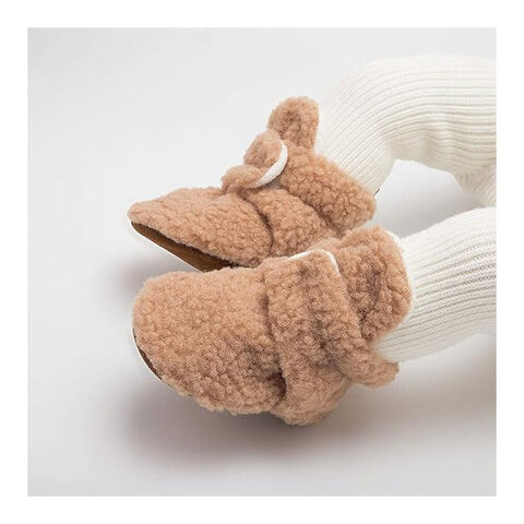 Newborn Baby Soft Fleece Booties Stay On Infant Slippers Socks Shoe Non Skid Gripper Toddler First Walkers Winter Ankle Crib Shoes China Wholesale Baby Shoes 1.8 from Market Union Co. Ltd