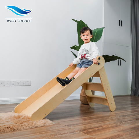Montessori Playroom Furniture Indoor Wooden Slide For Kids Toys For ...