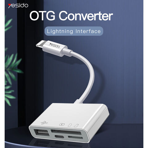 YESIDO Funktionaler 4-in-1-Kunststoff-Adapter für iPhone für TF SD-Karte USB-Anschluss OTG-Lesegerät for sale at factory direct price
