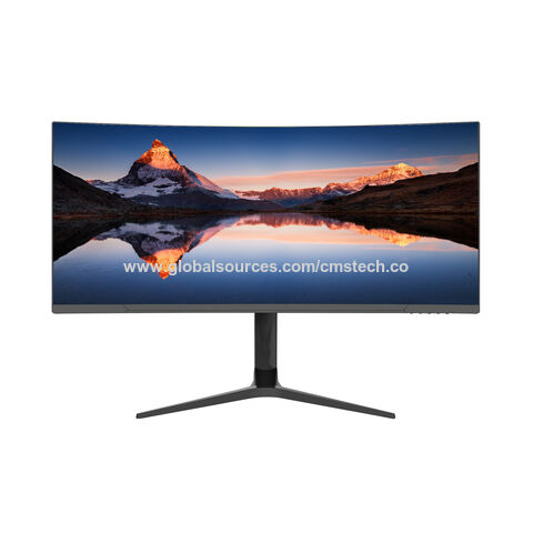 شاشة فائقة الاتساع عالية الجودة، شاشة 34 بوصة بدقة 4K، كمبيوتر UHD مع PD65W، حامل HAS، ألعاب منحنية