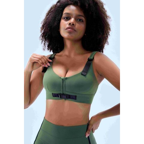 Buy Wholesale China Front Zip Yoga Sports Bra With Coasters Trendy