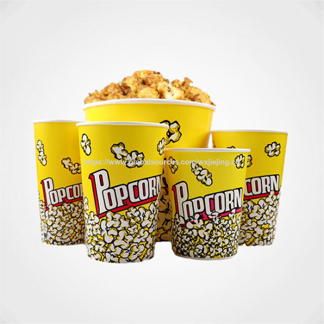 Venta al por mayor de vasos y cajas de palomitas de maíz de papel Kraft reciclable de alta calidad con logo personalizado para empaque de comida rápida for sale at factory direct price