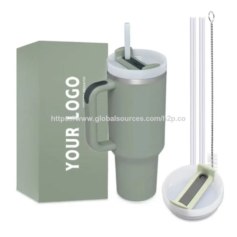 Tumbler H2.0 40oz dengan Pegangan, Baja Tahan Karat, Insulasi Vakum, Mug Tumbler Bir Mobil Dengan Pegangan for sale at factory direct price