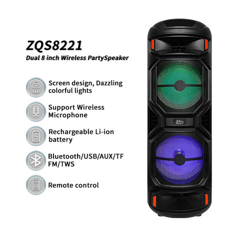 Zqs8221 Wireless Bass Sound 40w Power Dual 8 Inch Speaker
