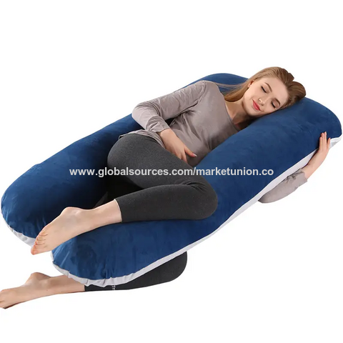 Almofada de Maternidade em Forma de U, Almofada de Suporte de Corpo Inteiro para Grávidas com Capa de Veludo Lavável, Almofada de Gravidez
