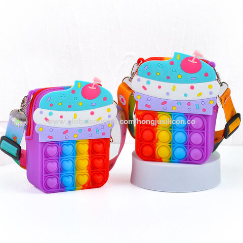 Verschiedene Muster Kinder Silikon kleine Umhängetasche beidseitig gleiche Cartoon Umhängetasche niedliche Baby Mode Accessoires