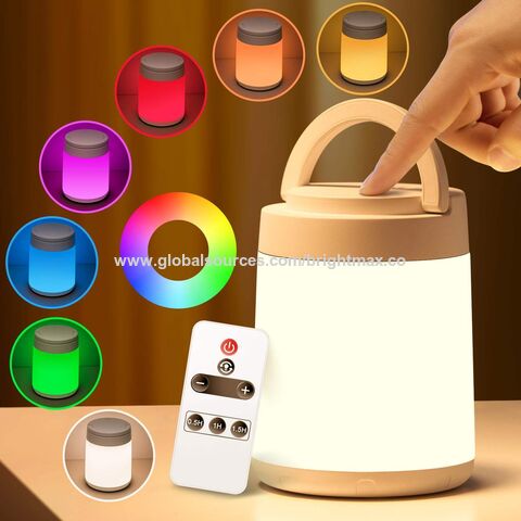 Lámpara de Noche LED Portátil Recargable con Control Táctil, 10 Colores, Atenuable, con Temporizador para Habitación de Niños - Oferta Especial for sale at factory direct price