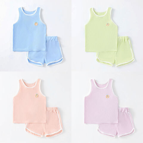 Sale Casual Solid Color Girls Summer Short Children Modal Cotton