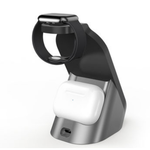 Chargeur sans fil Station de charge sans fil 3 en 1 Support pour téléphone iWatch Écouteurs TWS - Charge rapide Qi