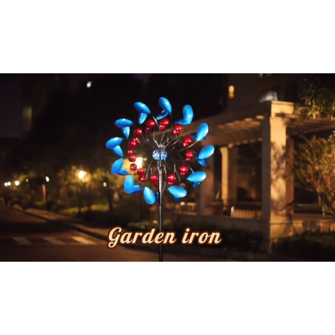 Novo Design Luz Solar de Metal para Jardim Ornamento de Gramado Cata-vento Moinho de Vento