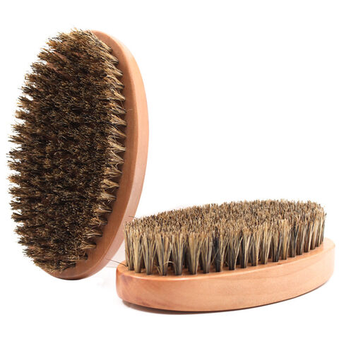 Escova de Barba de Bambu com Cerdas de Javali Naturais para Massagem Facial, Pentes de Barba e Bigode para Homens for sale at factory direct price