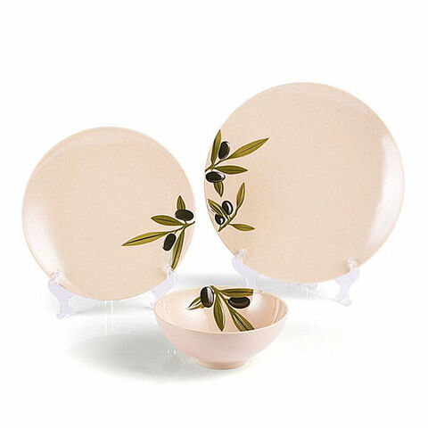 Pratos de Bambu Reutilizáveis para Salada, Biodegradáveis, Criativos e Multiusos - Pratos de Jantar em Melamina for sale at factory direct price