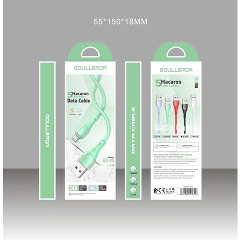 Caja de embalaje económica para cable de datos + embalaje de papel + embalaje de plástico