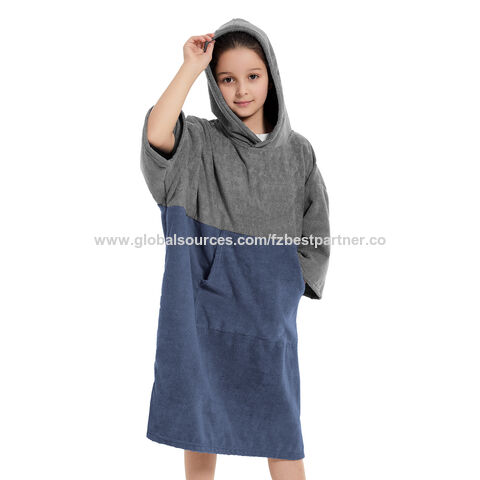 Albornoz con Capucha para Surf al por Mayor, Toalla de Microfibra de Algodón, Poncho con Capucha, Toalla de Playa para Niños