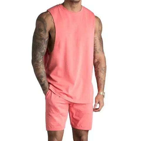 Comprar OEM hombre Fitness camiseta Color sólido gimnasio desgaste músculo Fit sin mangas Tops hombres deportes Tank Tops