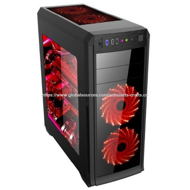ETEK RGB Computer Gaming Case Transparent Front or Side panel Top fans supported Power supply bottom mount Black/White OEM for sale at factory direct price