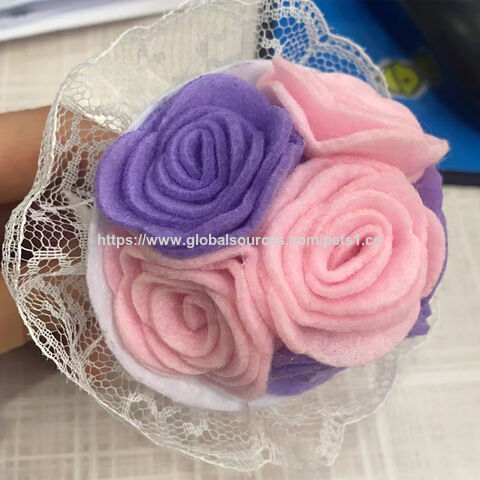 Bonito Ramo de Flores de Fieltro Suave No Tejido, Rosas de Tela para Manualidades DIY, Accesorios para el Cabello, Decoración de Bodas for sale at factory direct price