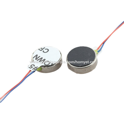 Homyet HY-1234-L30 Motor de vibración háptica tipo botón DC mini personalizable con longitud de cable de 30 mm para teléfono móvil, grosor de 34 mm