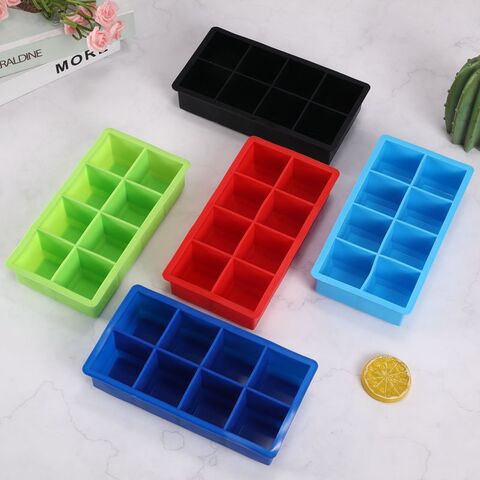 Moule à Glaçons Carrés 8 Cavités pour Whisky Bière, Bac à Glaçons Maison en Silicone