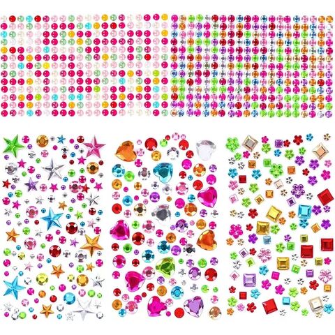 Pegatinas de Gemas para Niños, Manualidades DIY, Decorativas, Brillantes, de Diamantes de Cristal for sale at factory direct price