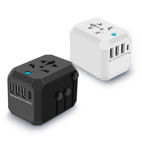 Adaptateur de Voyage UK vers EU Europe Multiprises 4 en 1 Universel avec 4 USB A Ultra-Rapides et Type C PD 20W