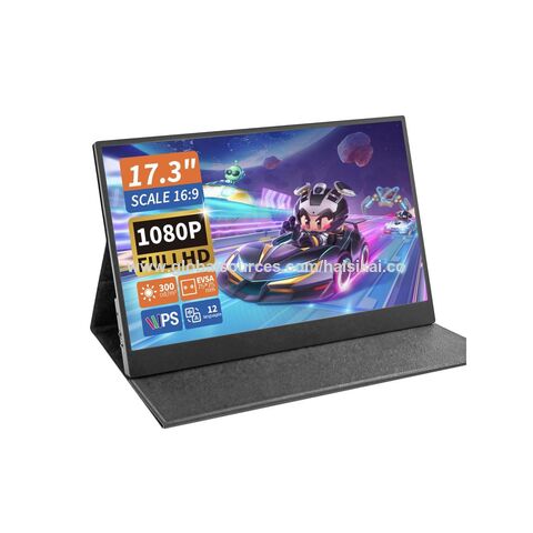 ReHisk 17,3 "Monitor portátil 1080P FHD 60Hz HDR Monitor portátil con USB-C HDMI Monitor externo para portátil PS4 PS5 Switch Xbox
