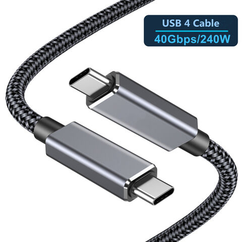 Cable USB4 de 40 Gbps con certificación USB-IF, soporta transferencia de datos de 40 Gbps, video 8K, carga rápida PD de 240W 5A