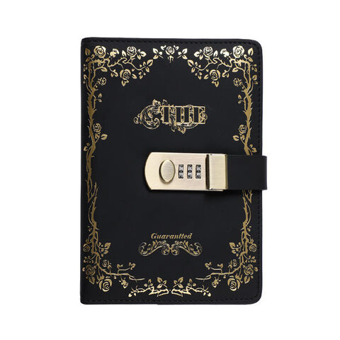 Pu Color Leather Vintage Diary Notebook With Lock Diary With Code Lock ...