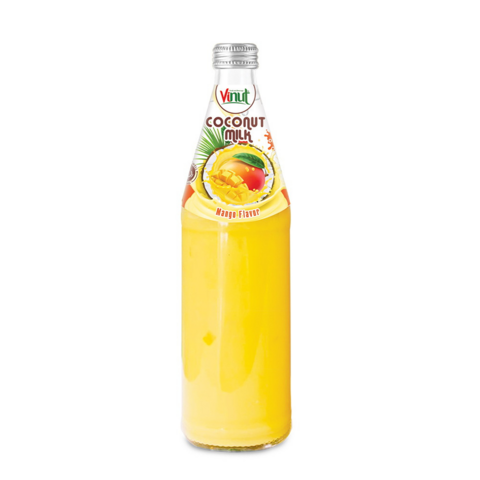 Leche de coco de la botella de cristal de VINUT 490ml con la etiqueta privada sin azúcar de la muestra libre de la bebida de la fabricación del mango