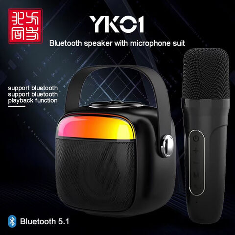 Altavoz de karaoke inalámbrico portátil al por mayor para uso doméstico con micrófonos y altavoz Bluetooth