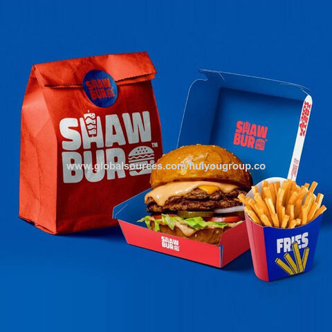 Cajas de Papel para Alimentos Personalizadas para Llevar: Envases para Patatas Fritas, Pollo Frito, Nuggets, Cartón Kraft Blanco para Snacks