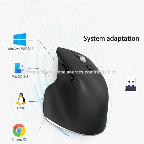 Novo rato Bluetooth 2.4G DPI 1600 com retroiluminação RGB, recarregável, ergonómico para PC, rato sem fio personalizado para escritório for sale at factory direct price