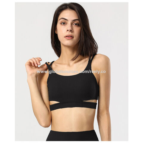 Square Neckline Yoga Bra Sports Padded Top Shockproof Running Vest Gym  Cropped Tops Train Bra and Inner Wear Dancing Top Outfits