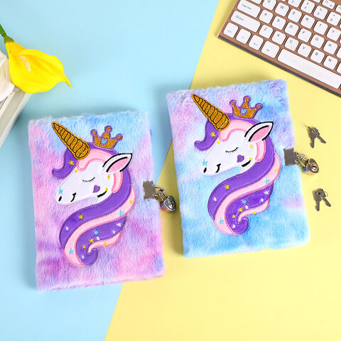 Buy China Wholesale Wholesale Plush Fluffy Unicorn Diary For Girls With ...