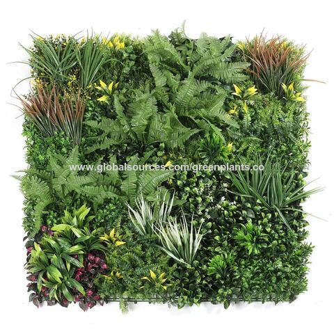 Vente en gros de mur végétal de simulation, décoration de jardin intérieur, gazon d'eucalyptus, mur de fond de plantes vertes, gazon de fleurs en plastique