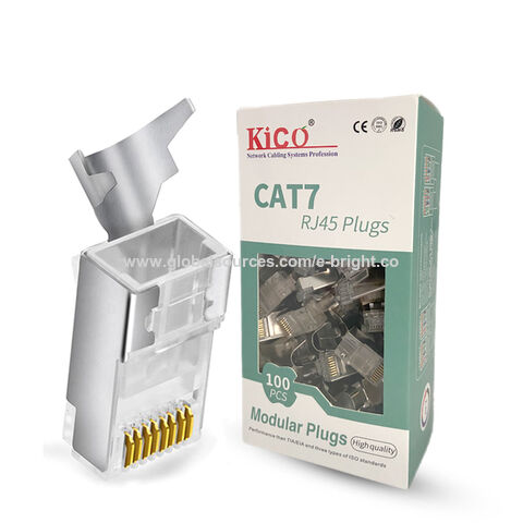 Connecteurs RJ45 CAT7 8P8C Blindés de Haute Qualité, Tête de Cristal pour Fiches