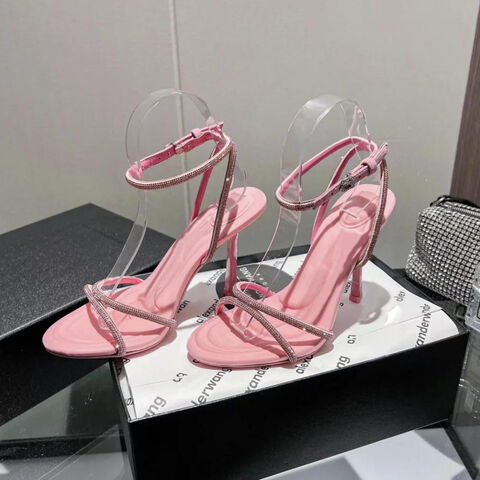 Compre 2024 Rosa Moda Lujo Cristal Rhinestone Stiletto Tacones