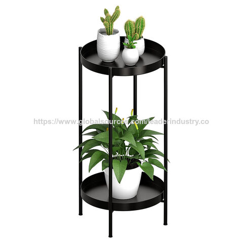 Popular Soporte para Plantas de 2 Niveles con Pedestal de 30 Pulgadas, Estantes Altos para Plantas, Decoración para el Hogar for sale at factory direct price