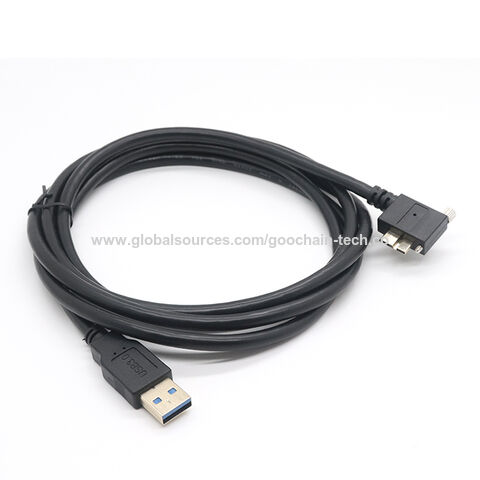 Producción de la fábrica USB un varón al cable de extensión micro de 90 ángulos B 3,0 con el tornillo montado for sale at factory direct price