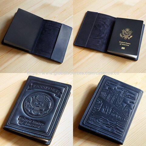 Porta-cartão de embarque 100% couro de grão integral em couro genuíno de 1ª camada, várias cores, porta-documentos for sale at factory direct price